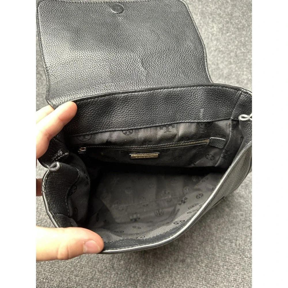 Womens Leather Tory Burch Black Backpack Shoulder‎ Bag, Size One Size